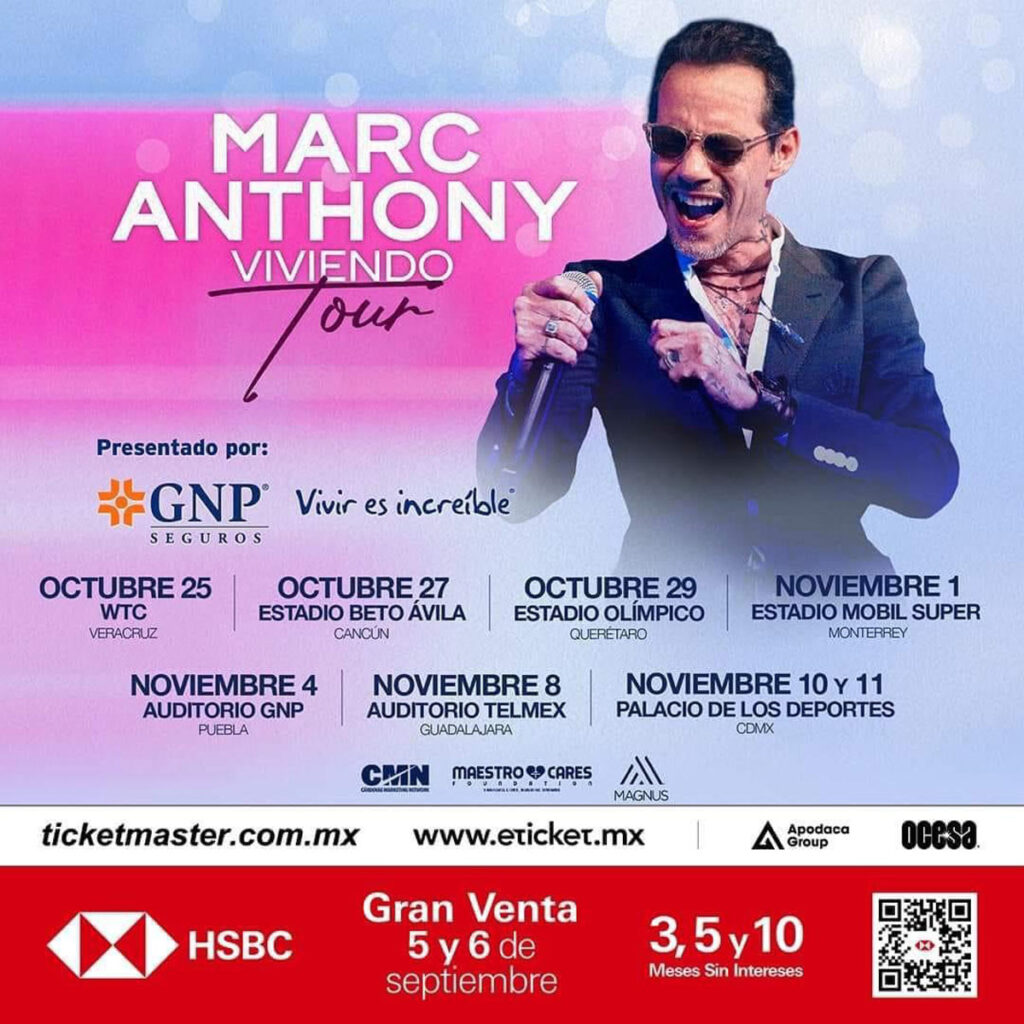 Marc Anthony en Veracruz fecha, precios y dónde comprar Cocktelera